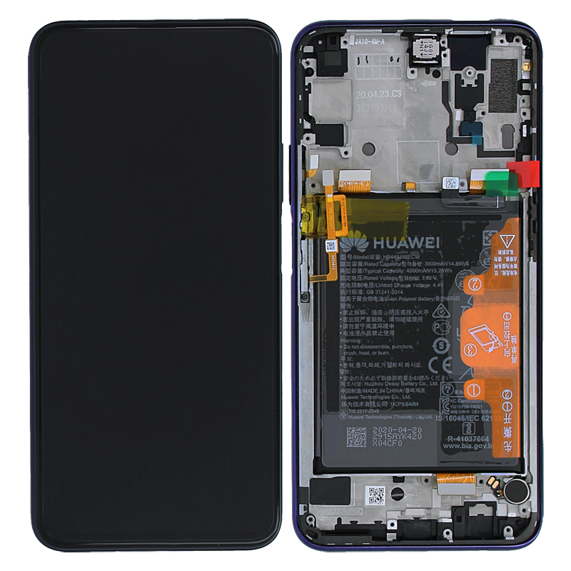 Huawei Honor 9X Pro (HLK-L41) LCD Display + Touchscreen + Frame - 02353AKK - Incl. Battery And Parts - Purple