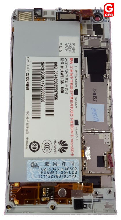 Huawei Ascend G6 LCD Display + Touchscreen + Frame 3G Version White
