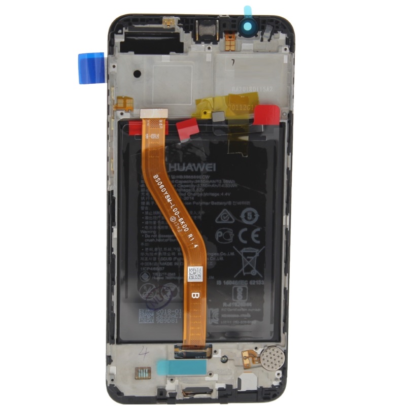 Huawei Honor View 10 (BKL-L09) LCD Display + Touchscreen + Frame Incl. Battery and Parts - 02351SXC Black