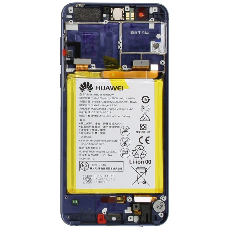 Huawei Honor 8 LCD Display + Touchscreen + Frame Incl. Battery and Parts - 02350USN Blue