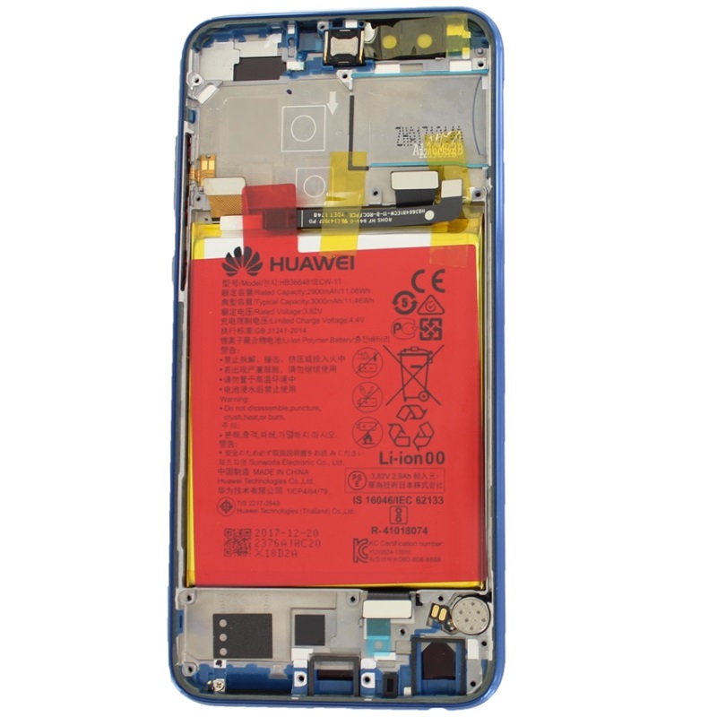 Huawei Honor 9 Lite (LLD-L31) LCD Display + Touchscreen + Frame Incl. Battery and Parts - 02351SNQ Blue