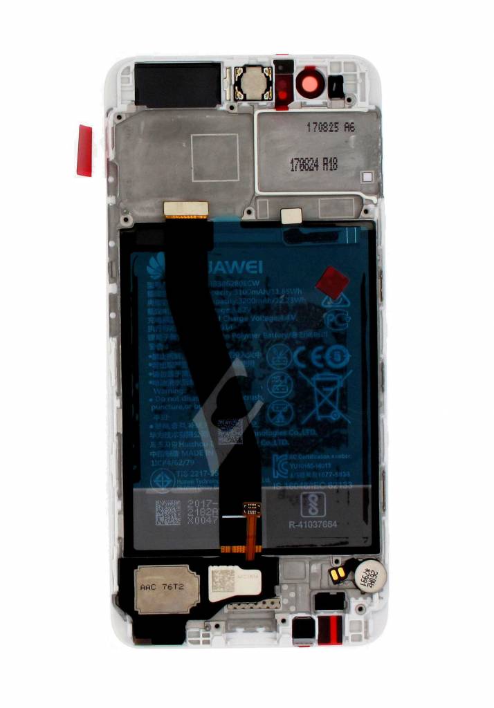 Huawei P10 LCD Display + Touchscreen + Frame Incl. Battery and Parts 02351DQN/02351GVS/02351ENH White