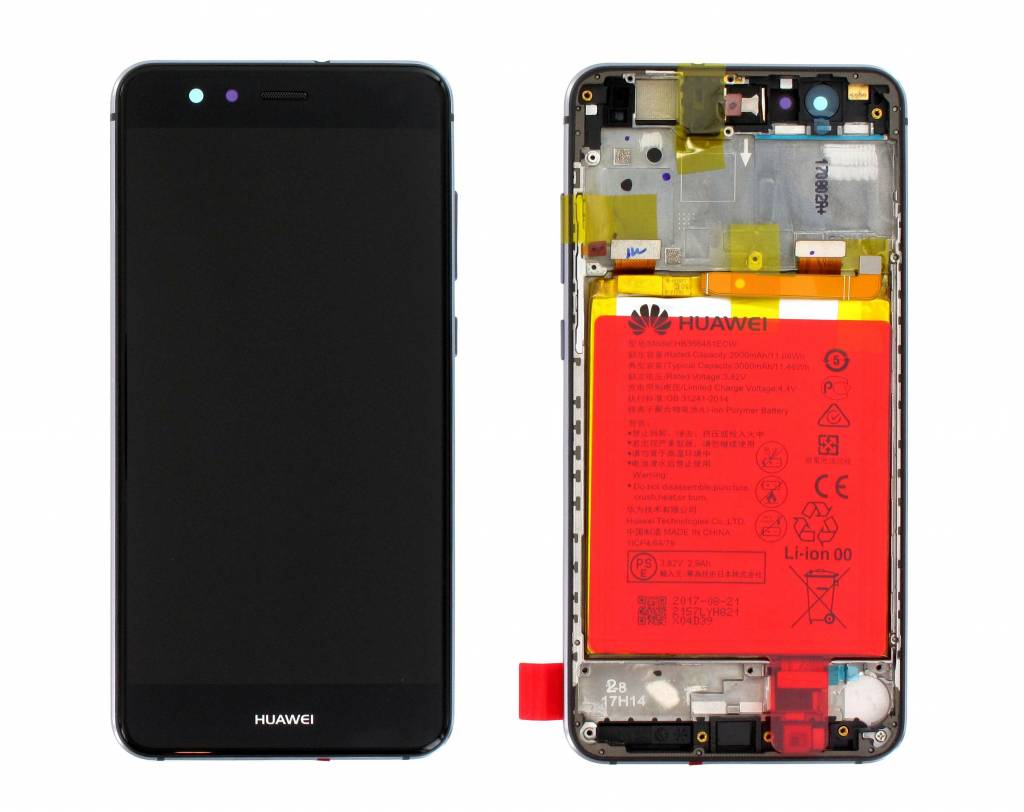 Huawei P10 Lite LCD Display + Touchscreen + Frame Incl. Battery 02351FSG, 02351FSE Black