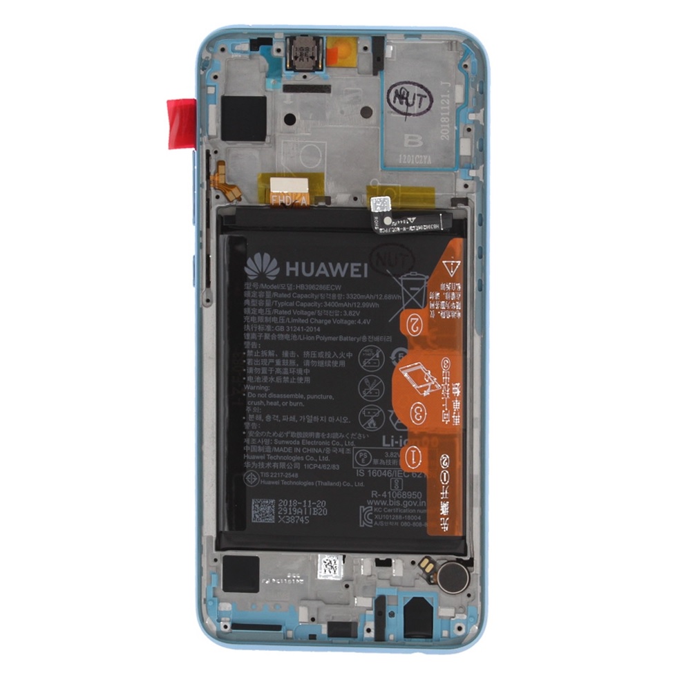 Huawei Honor 10 Lite (HRY-LX1) LCD Display + Touchscreen + Frame Incl. Battery and Parts 02352HUV Sapphire Blue