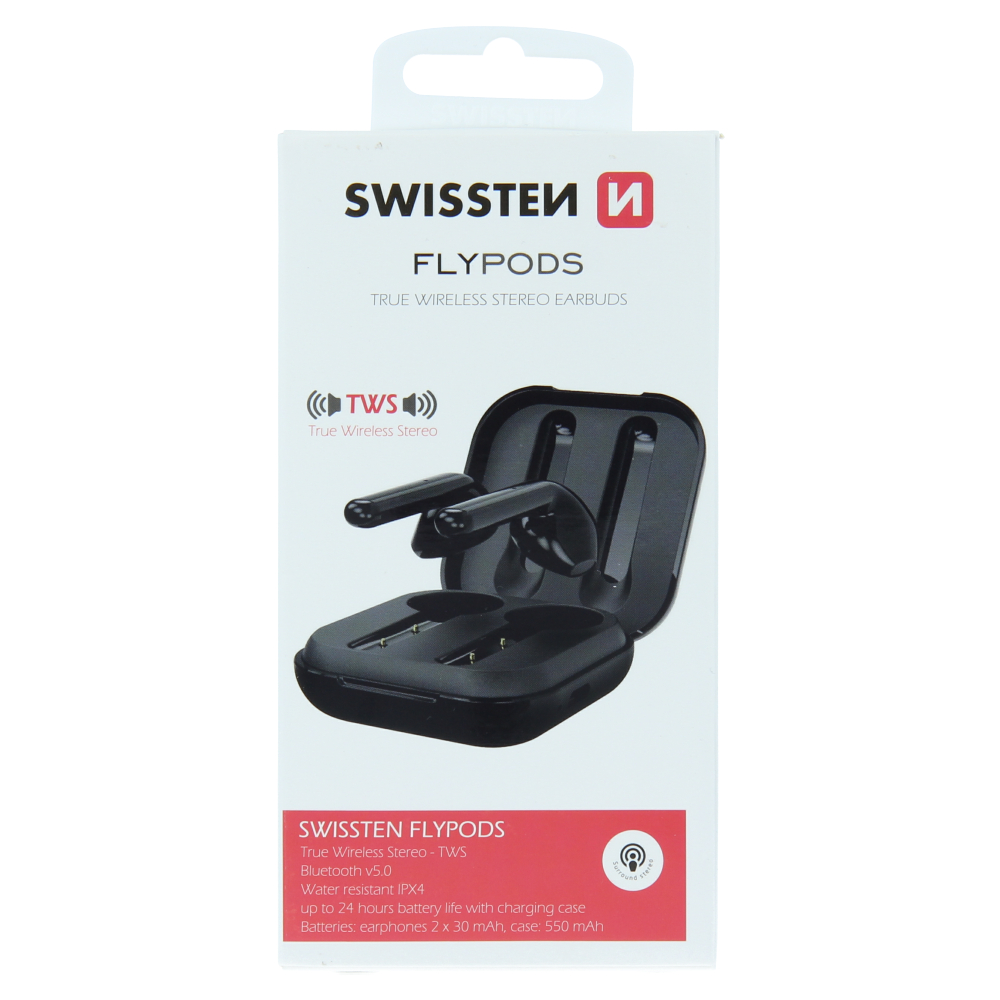 Swissten Flypods Headphones - Bluetooth TWS  - Black