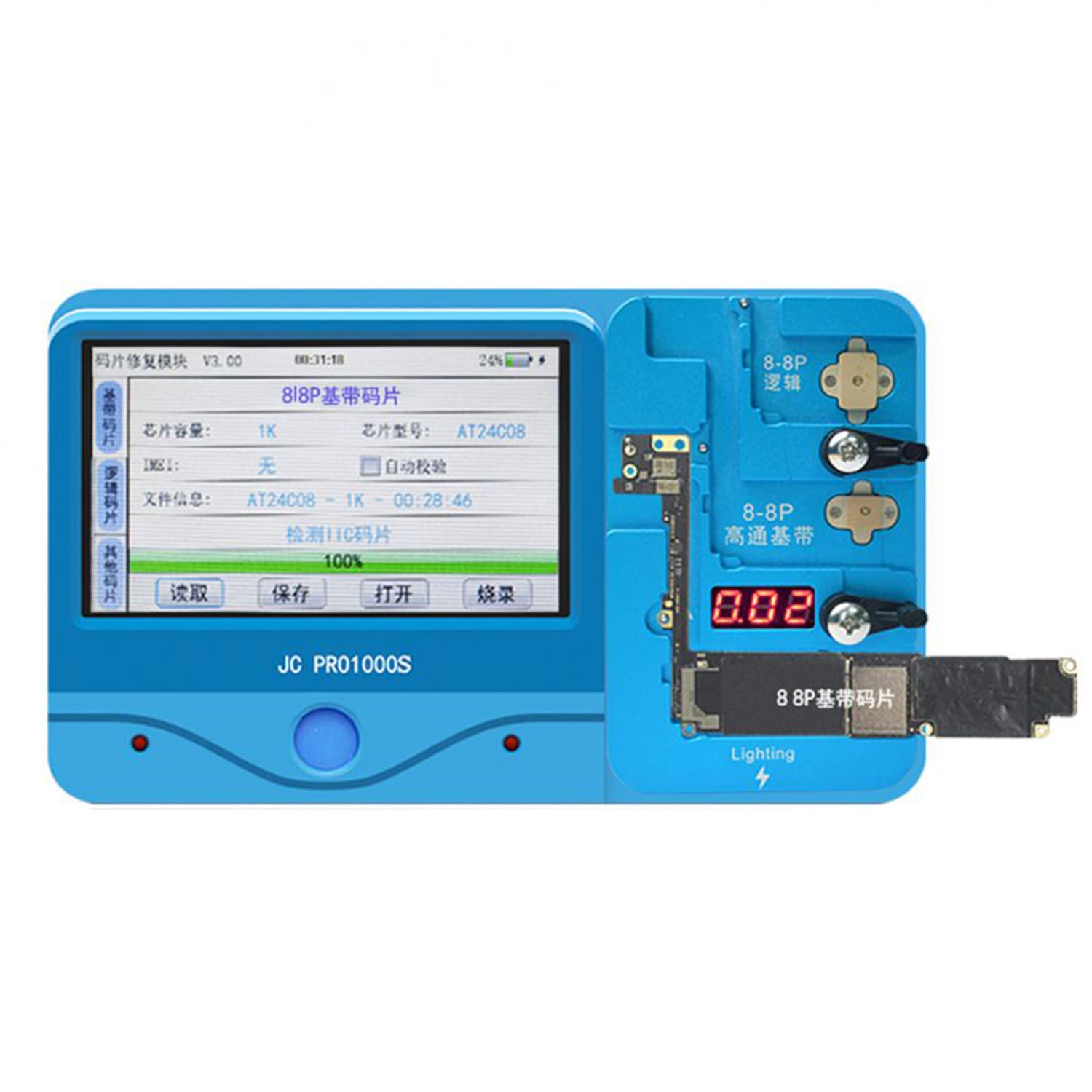 JC MODULE BASEBAND (Intel & Qualcomm) & Logic EEPROM IC Read/Write Programmer For iPhone 8/8P