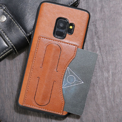 Kanjian Samsung G965F Galaxy S9 Plus - Business Card Backcover Slot Leather - Black