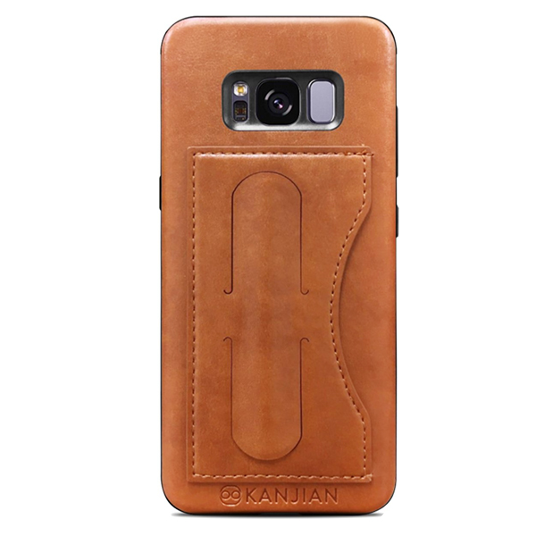 Kanjian Samsung G950F Galaxy S8 Business Card Slot Backcover Leather - Brown