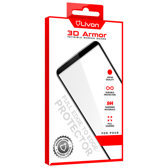Livon Huawei Y6 (2018) (ATU-L11)/Y6 Prime (2018) (ATU-L11) Tempered Glass 3D Armor - Black
