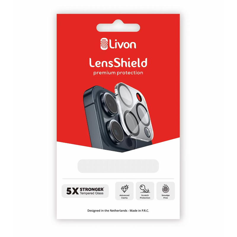 Livon iPhone 16/iPhone 16 Plus Tempered Glass - LensShield - Transparant