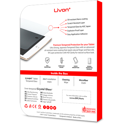 Livon Apple iPad Air 2/iPad Air/iPad (2017) Tempered Glass 0,3mm - 2.5D