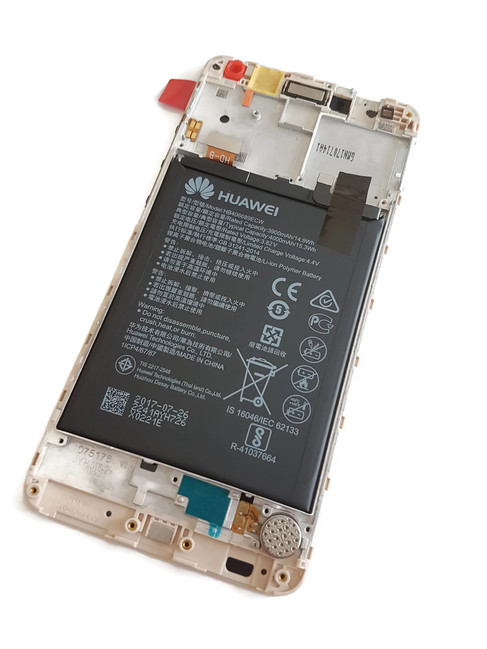 Huawei Y7 LCD Display + Touchscreen + Frame Incl. Battery and Parts 02351GEQ  Gold