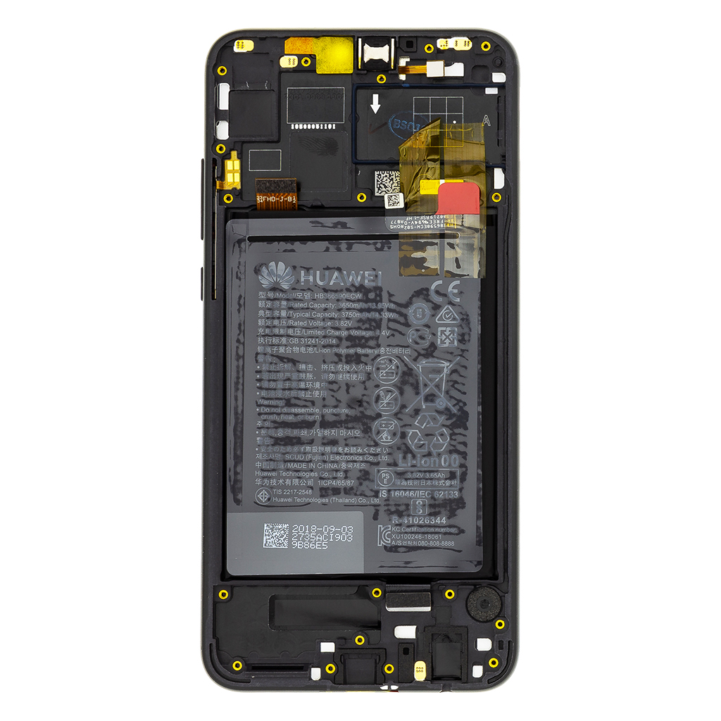 Huawei Honor 8X (JSN-L21) LCD Display + Touchscreen + Frame Incl. Battery and Parts 02352DWX Black
