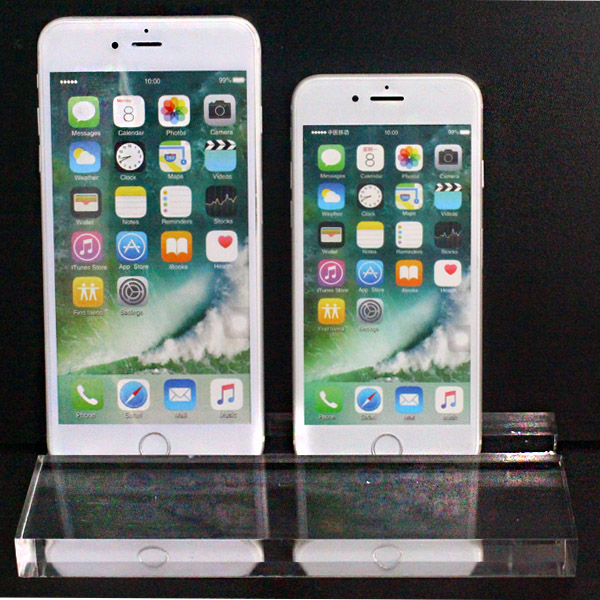 Mobile Phone Holder - Mobile cell phone display stand - Double long shelf - Clear