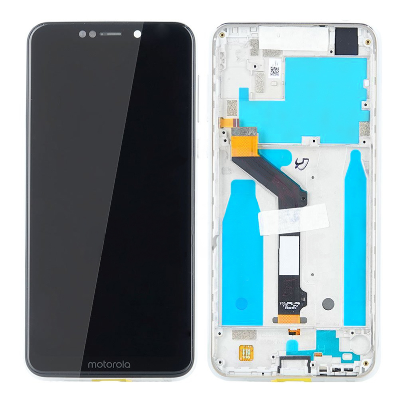 Motorola One (XT1941) LCD Display + Touchscreen + Frame - 5D68C11801 - White