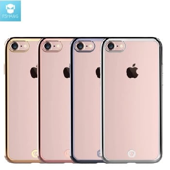 Fshang iPhone 7 Plus/iPhone 8 Plus TPU Case - Soft Plating - Black
