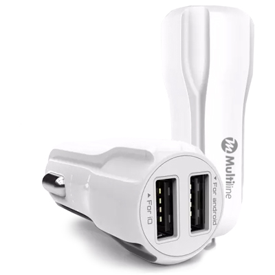Multiline Auto Lader met Lightning USB Kabel Dual USB Poort