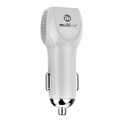 Multiline Dual Power USB Car Charger 2,4 ampère - incl. Micro USB Cable