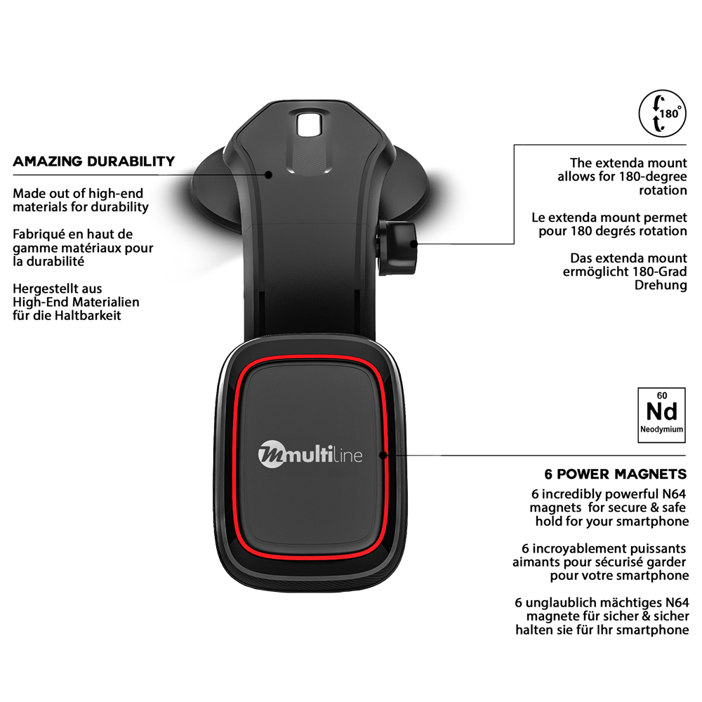 Multiline Extenda Dashboard Smartphone in-car Holder - MWCF80