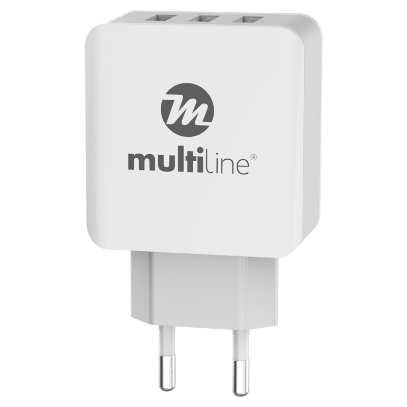 Multiline 3X Power USB Travel Charger 3.1A - incl. Lightning USB Cable