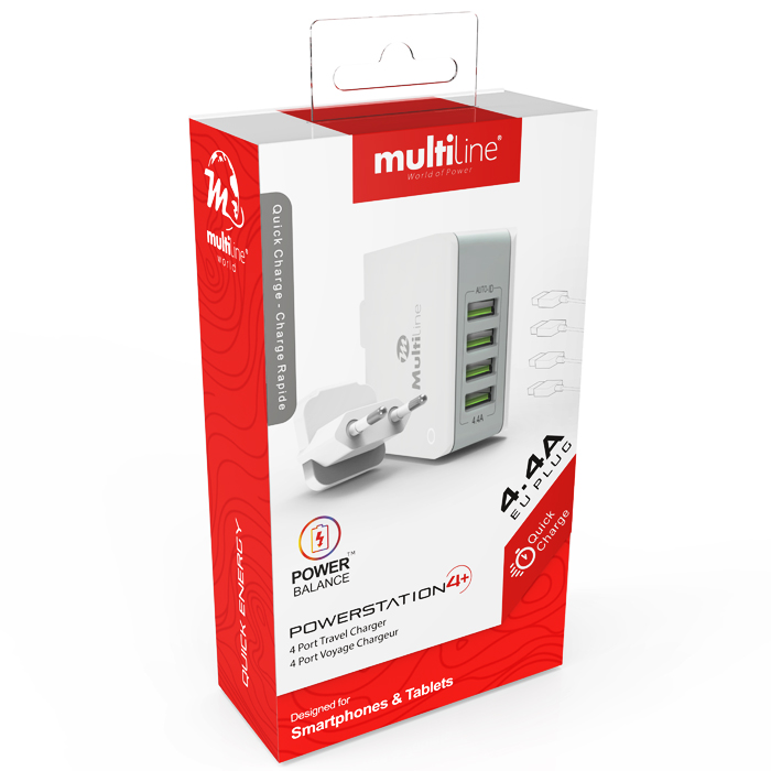 Multiline Powerstation 4.4A - 4-port USB - MW4403