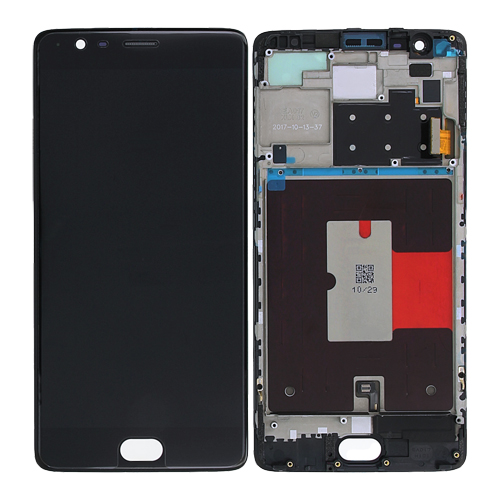 OnePlus Three/3T LCD Display + Touchscreen + Frame - 2011100004 - Black
