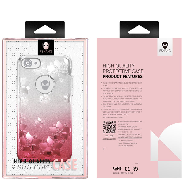 Fshang - Rose Cherry Series - iPhone 7/8 Plus TPU Case - Rose Gold