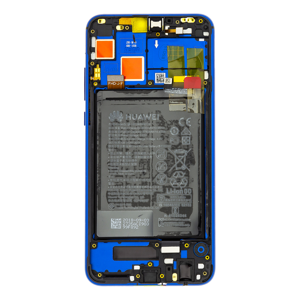 Huawei Honor 8X (JSN-L21) LCD Display + Touchscreen + Frame Incl. Battery and Parts 02352EAQ Blue