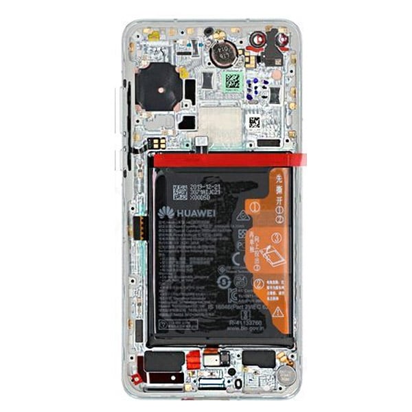 Huawei P40 (ANA-NX9) LCD Display + Touchscreen + Frame Incl. Battery and Parts 02353MFW White