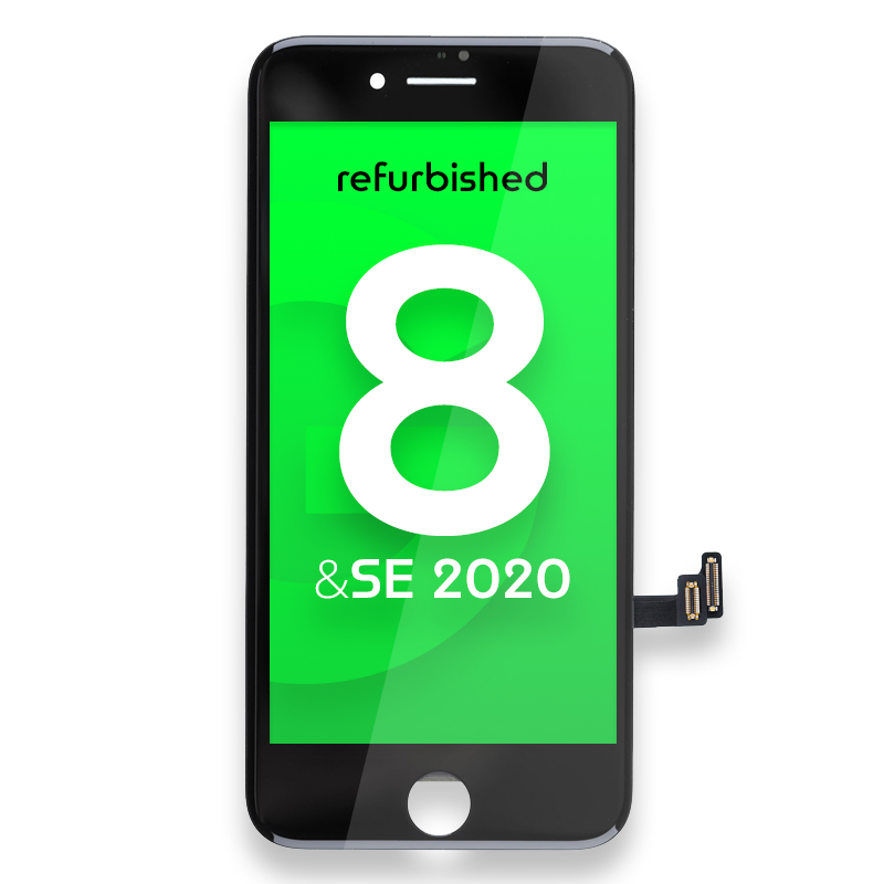 Apple iPhone 8/iPhone SE (2020)/iPhone SE (2022) LCD Display + Touchscreen - Refurbished Quality - Black