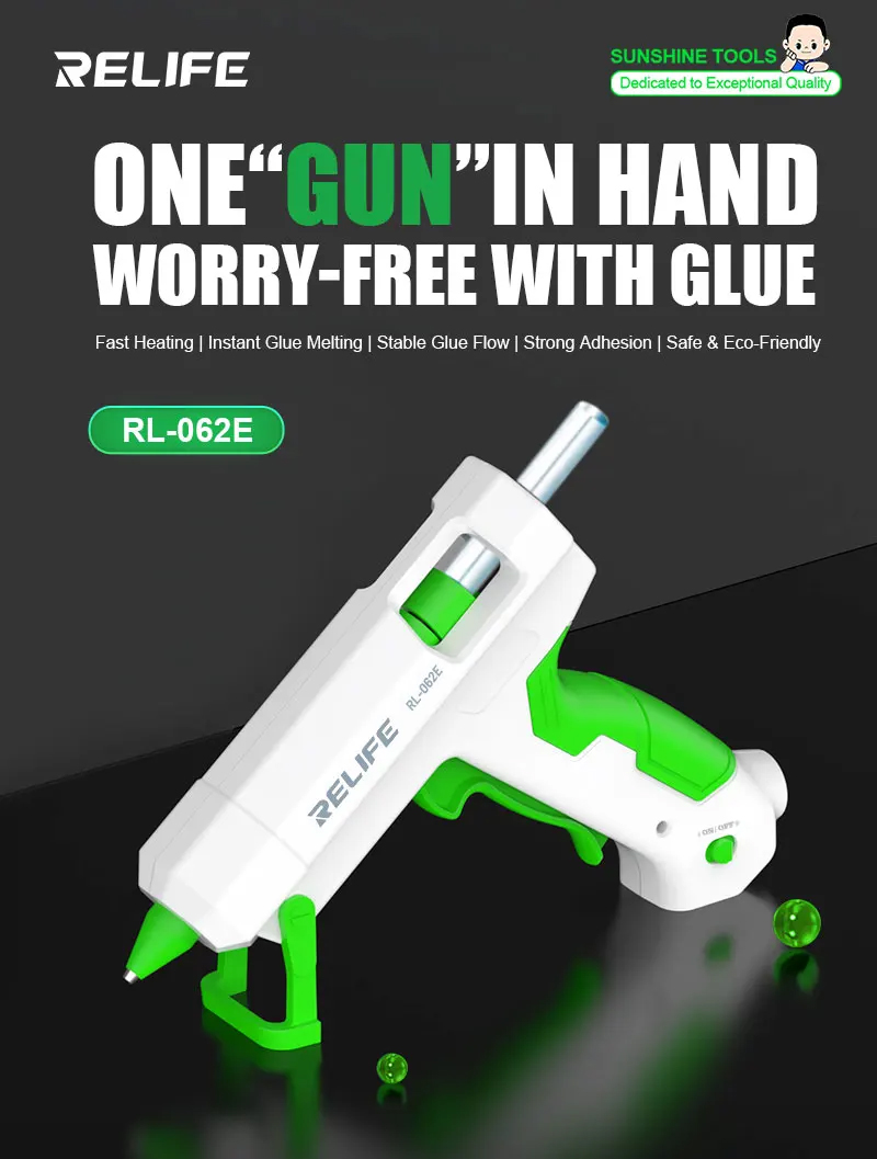 Relife Hot Melt Glue Gun - RL-062E - With Hot Melt Glue Stick (10pcs)