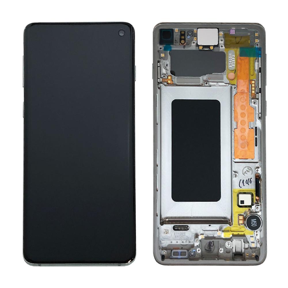 Samsung G973F Galaxy S10 LCD Display + Touchscreen + Frame - GH82-18850A/GH82-18835A - (Self-Assembled) - Black