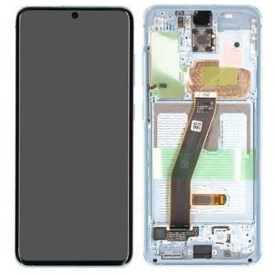 Samsung G980F Galaxy S20/G981F Galaxy S20 5G LCD Display + Touchscreen + Frame GH82-22123D;GH82-22131D Cloud Blue