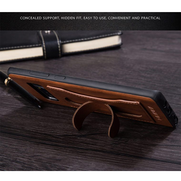 Kanjian Samsung G950F Galaxy S8 Business Card Slot Backcover Leather - Brown