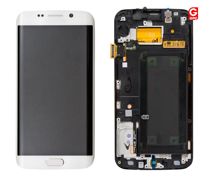 Samsung G925F Galaxy S6 Edge LCD Display + Touchscreen + Frame GH97-17162B White