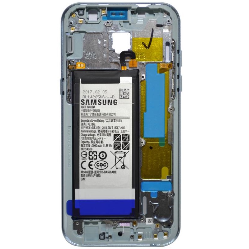 Samsung SM-A520F Galaxy A5 2017 Midframe With Battery GH82-13664C Blue