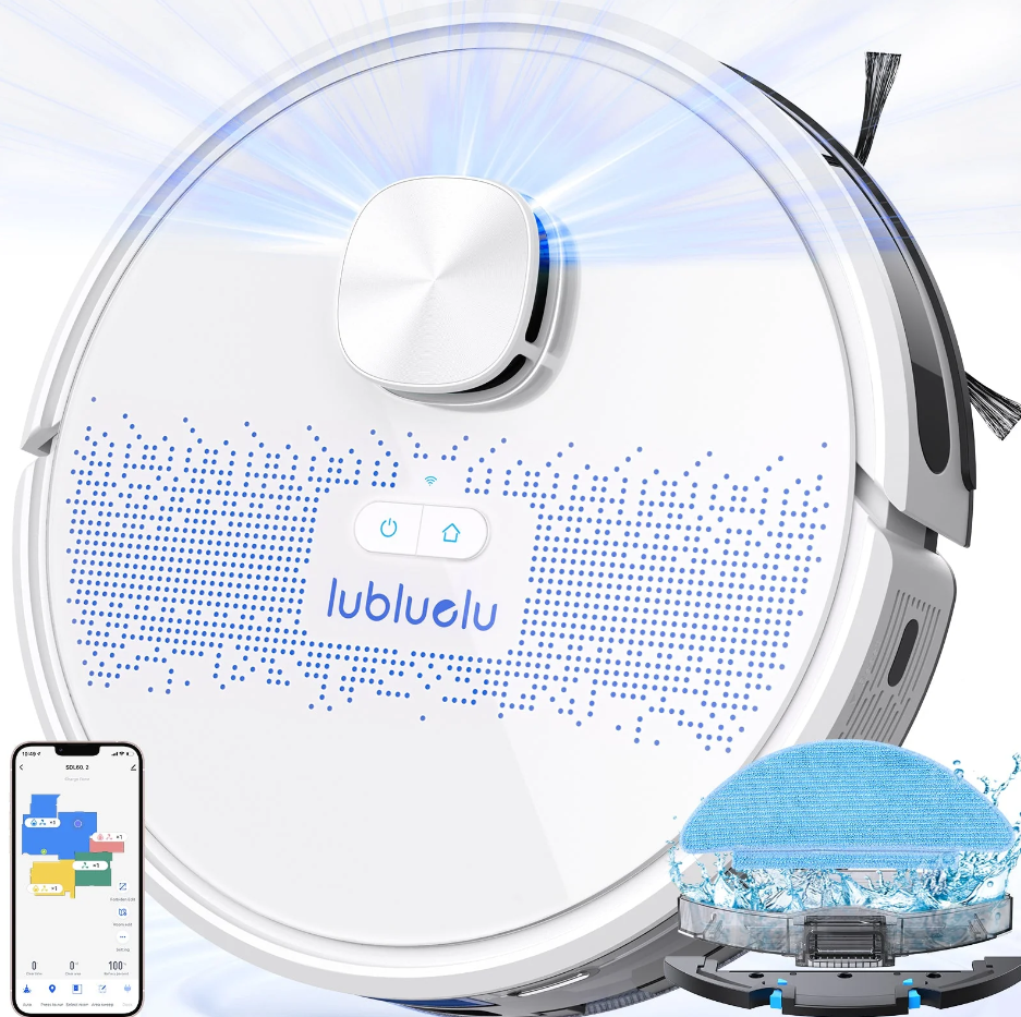 Lubluelu SL60D - LDS9.0 Lidar Navigation Robotic Vacuum Cleaner - Ivory White