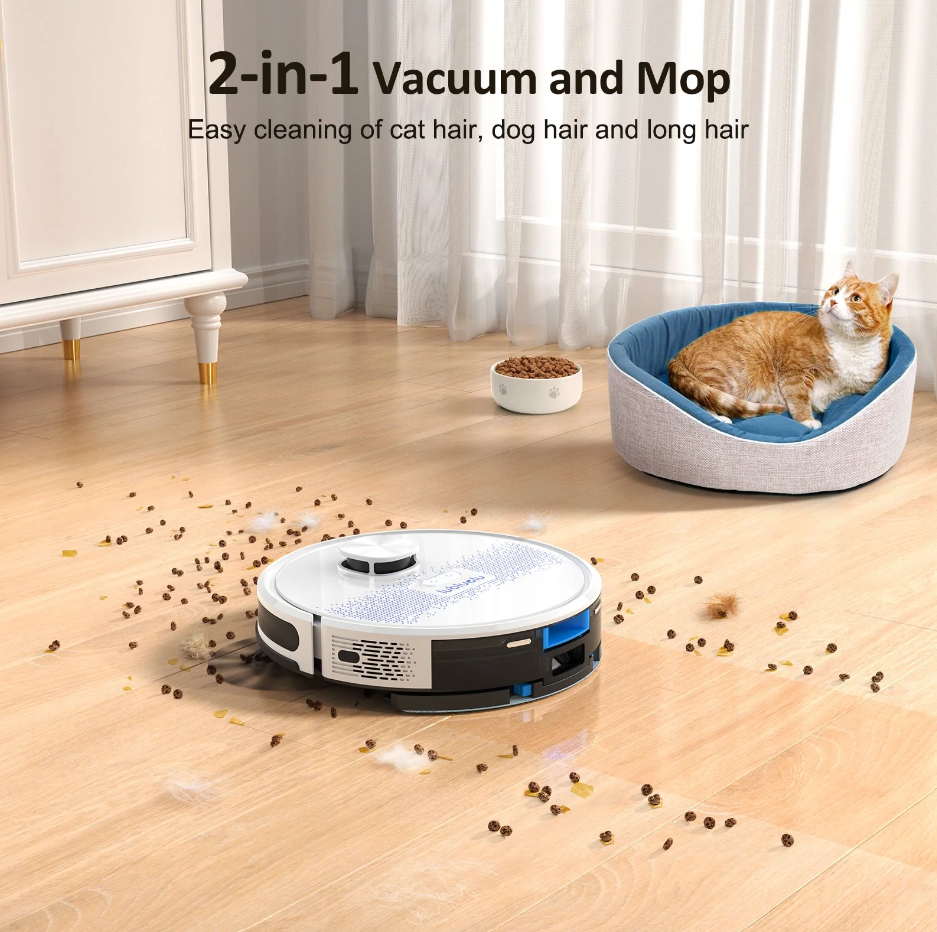 Lubluelu SL60D - LDS9.0 Lidar Navigation Robotic Vacuum Cleaner - Ivory White