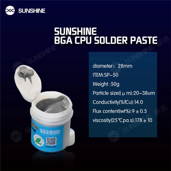 Sunshine Soldering Paste 158 Degree Melting - IC/CPU Repair