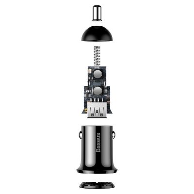 Baseus Car Charger Grain Pro Dual USB 4.8A Black (CCALLP-01)