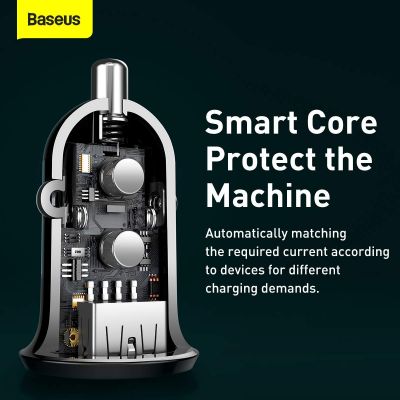 Baseus Car Charger Grain Pro Dual USB 4.8A Black (CCALLP-01)