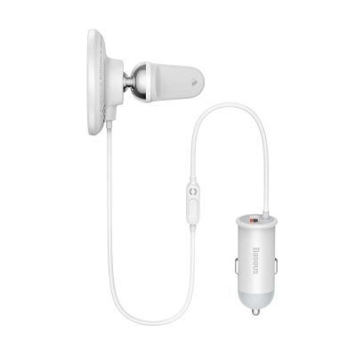 Baseus Car Charger MagSafe 15W holder for Air vent + USB-A 25W White (SUCX040002)