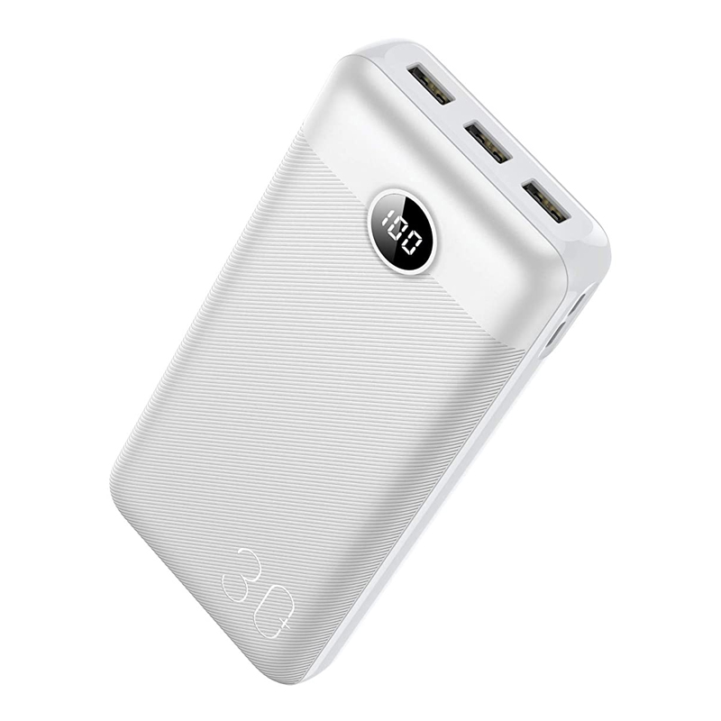 Veger (L30) Fast Charging Powerbank Digital 4-Port - 30.000mAh - Black