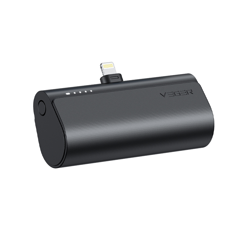 Veger Plugon Fast Charging Pocket Powerbank Lightning - 5000mAh - Black