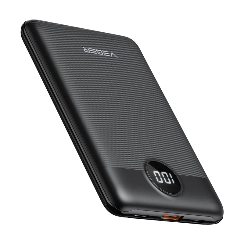 Veger (S12) Fast Charging Mini Powerbank Digital - 10.000mAh - White