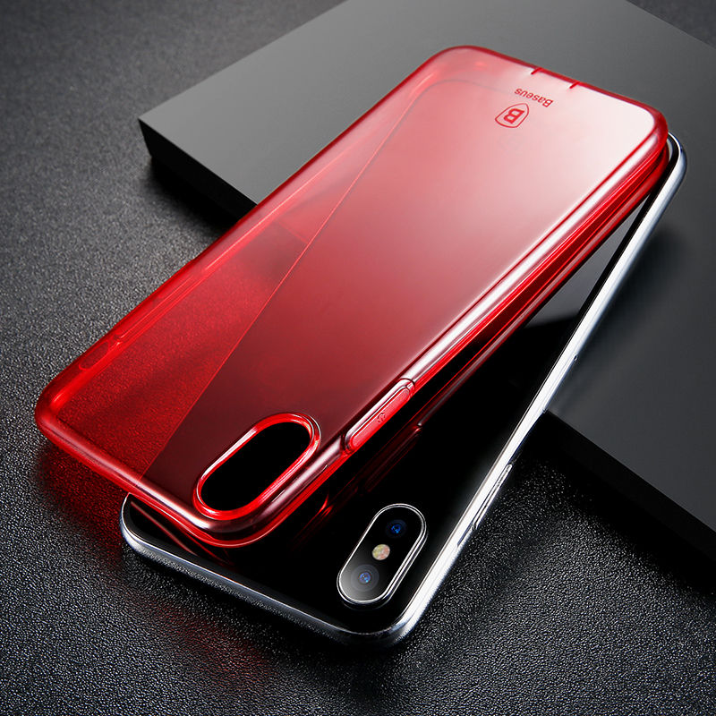 Baseus Apple iPhone X TPU Case Slim Series - Clear Red