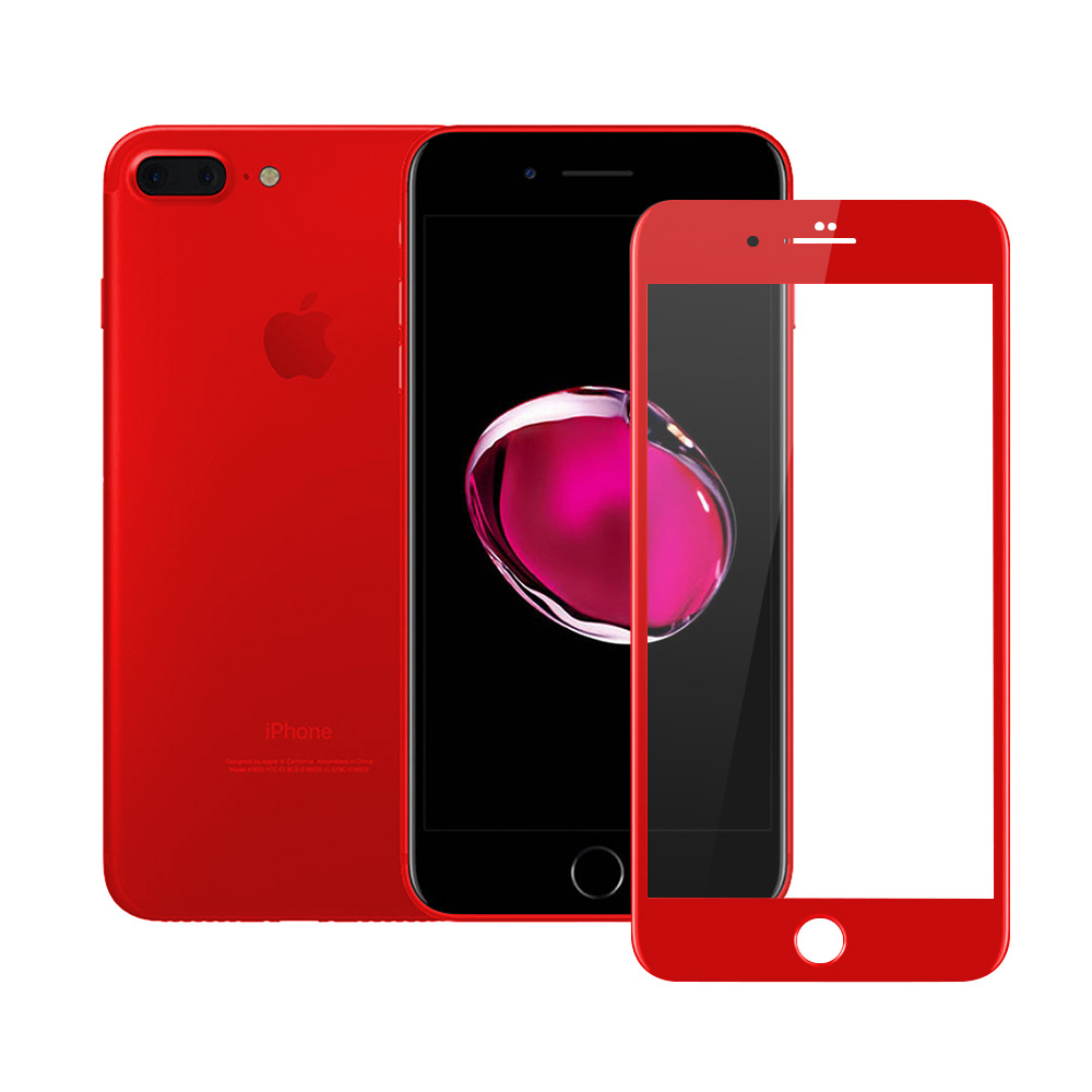Livon Apple iPhone 6G/iPhone 6S/iPhone 7/iPhone 8 Tempered Glass 4D Curved Red