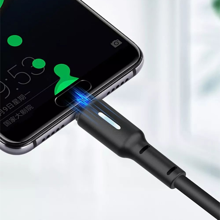 XO Fast Charging 3A LED Lightning USB Cable - 100cm