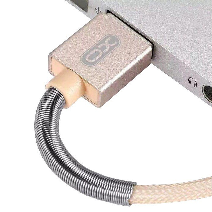 XO Spring Durable Braided Type-C to Charge & Sync USB Cable - 100CM NB27 - Silver