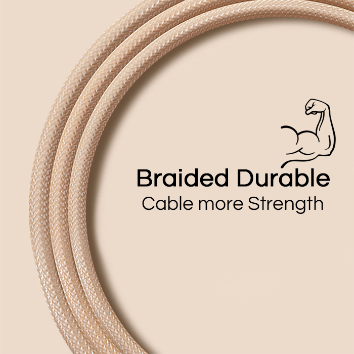 XO Spring Durable Braided Lightning to Charge & Sync USB Cable - 100CM NB27 - Silver